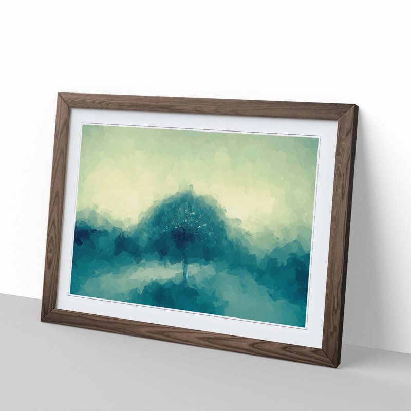 Jazz Tree in Abstract - Framed Print, 50cm H x 76cm W x 2cm D, Walnut