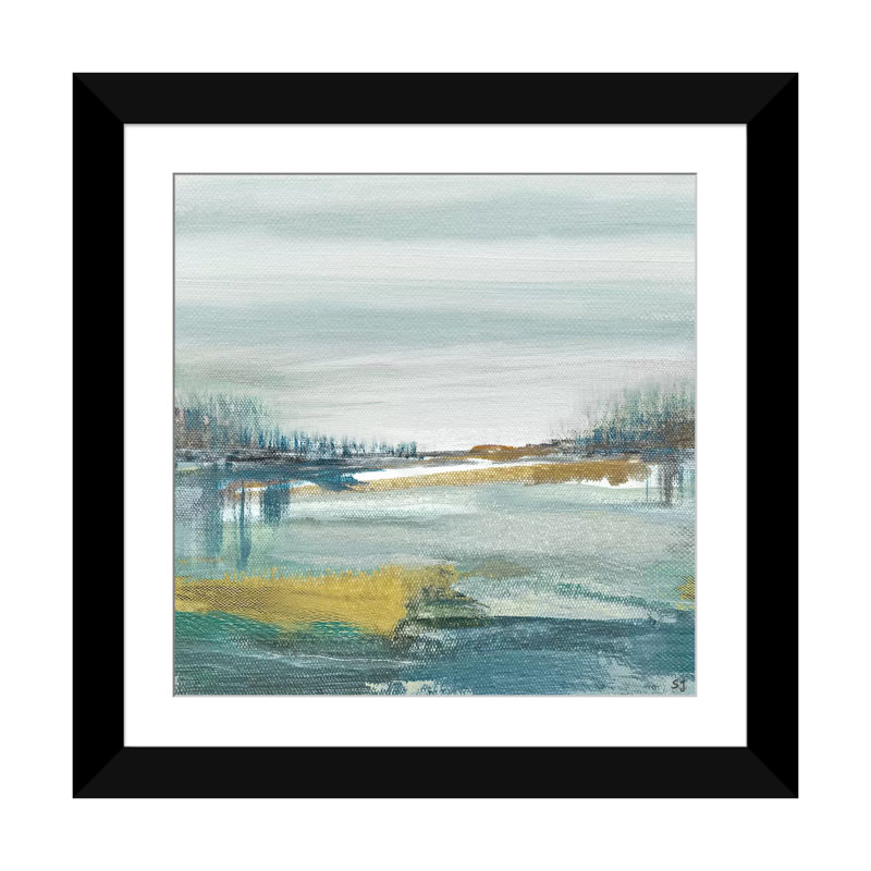 « lewbeach », impression sur toile, Papier d'art encadré noir, Blanc, H 16 po x l 16 po x P 1 po