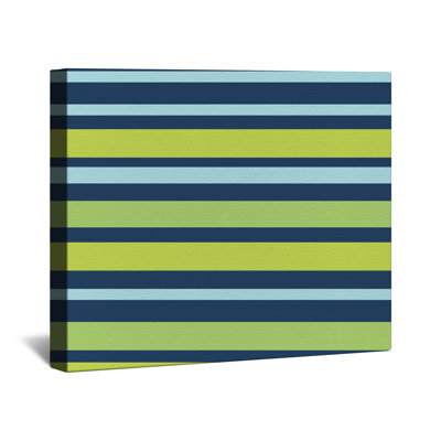 Blue Green Stripes Canvas Gallery Wrap in Many Sizes