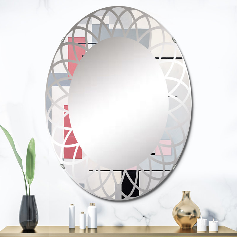 Durian - Miroir mural moderne ovale, 36 po x 24 po