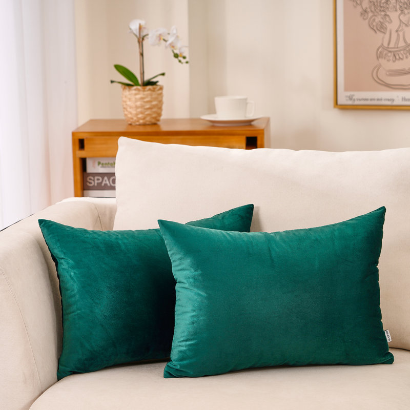 Plain Velvet Collection Velvet Pillow Cover, Teal