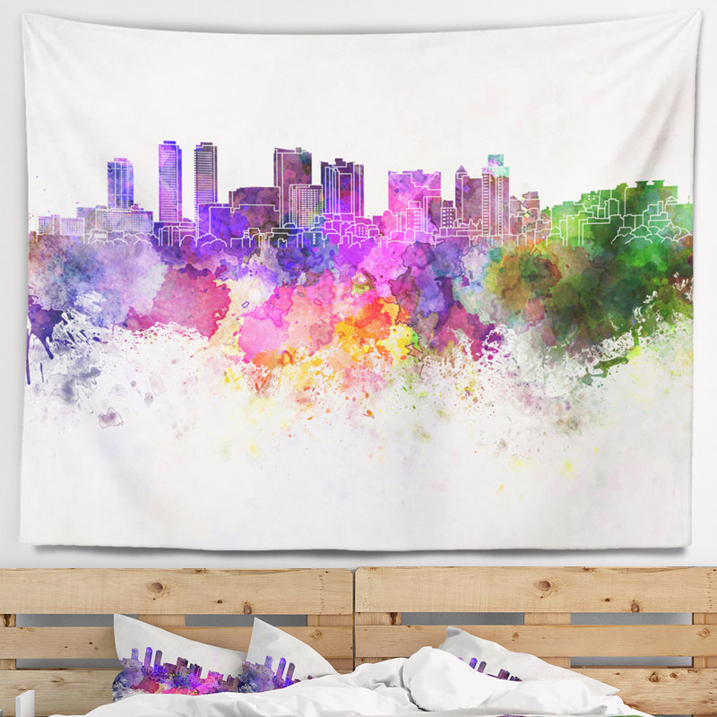 Tapisserie de colombo skyline Cityscape, H 68 po x l 80 po