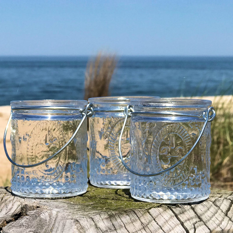 Ensemble de porte-votives en verre 3 pièces Fleur Di Lise
