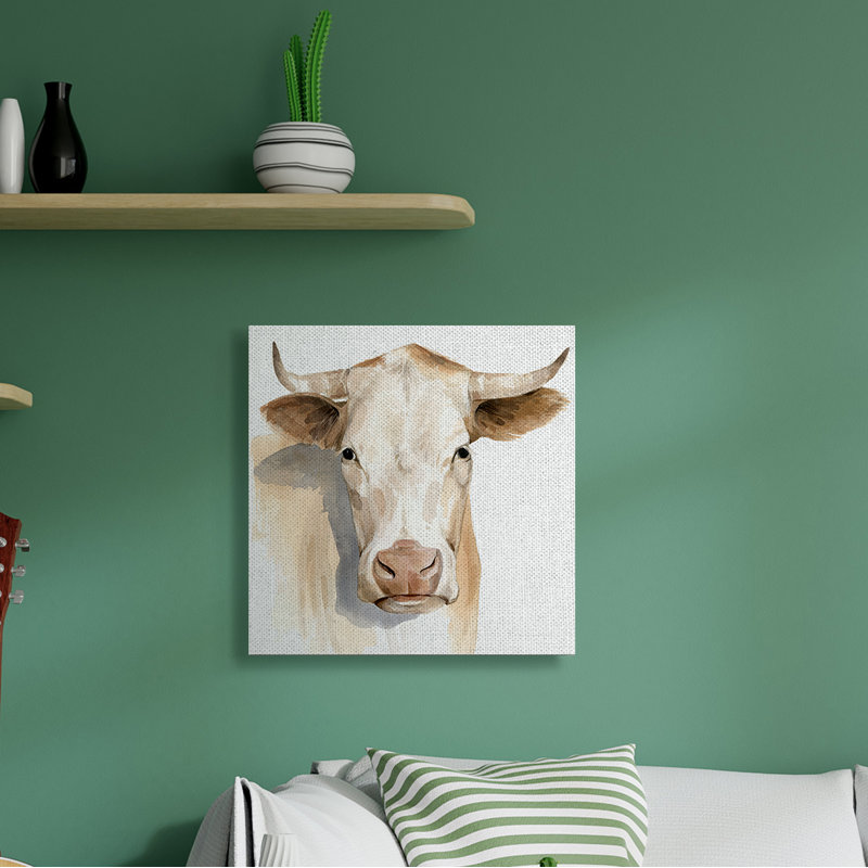 «Sulking Cow» par Grace Popp - impression sur toile, Toile tendue, H 30 po x l 30 po x 1,5 po
