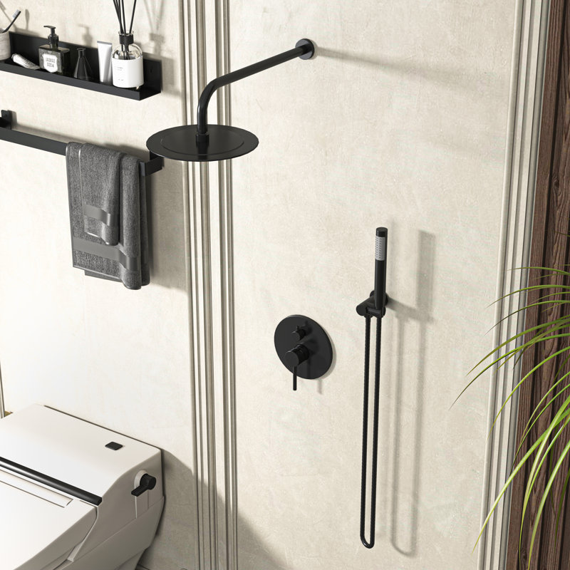 10 in. Multi-Function Adjustable Handheld Shower Head 2.5 GPM, Matte Black