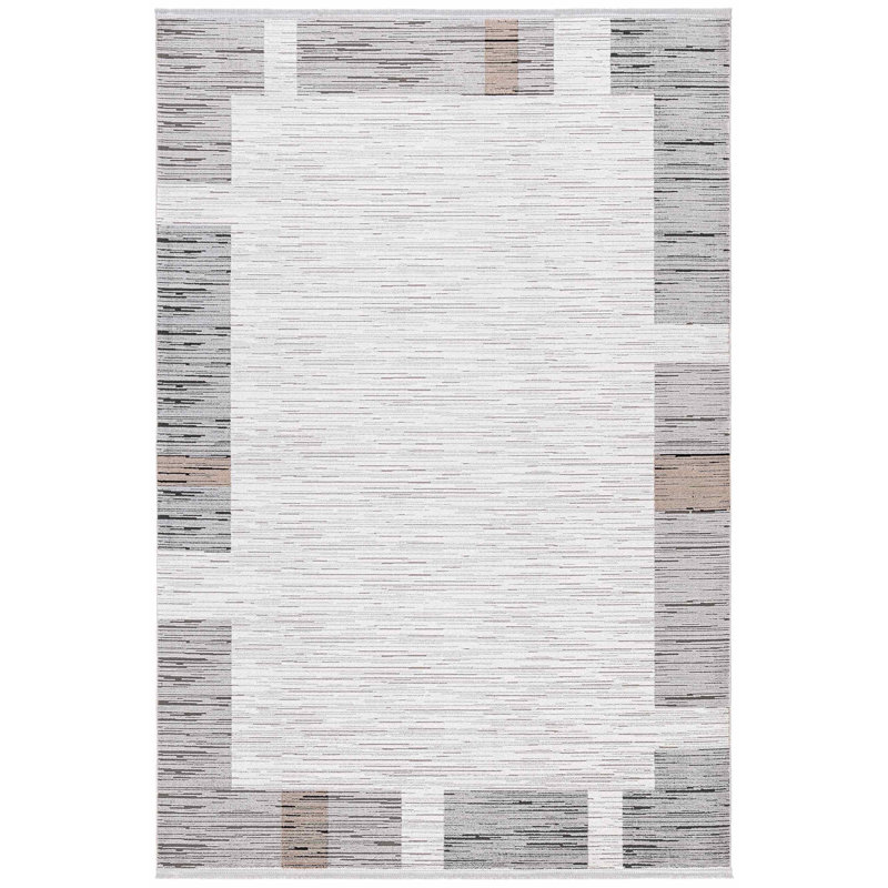 Mezon Viscose Striped Indoor Rug, Runner 3'4" x 9'11"