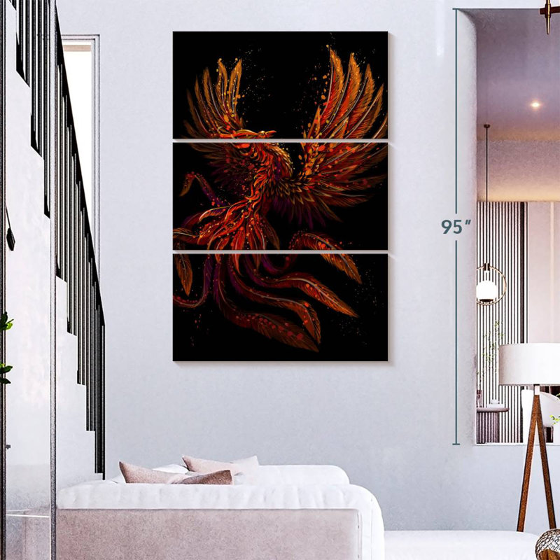 Brampt Mystical Phoenix, 74" H x 48" W