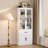 78.7"H Storage Cabinet With Glass Doors,1 Drawer And Cabinet