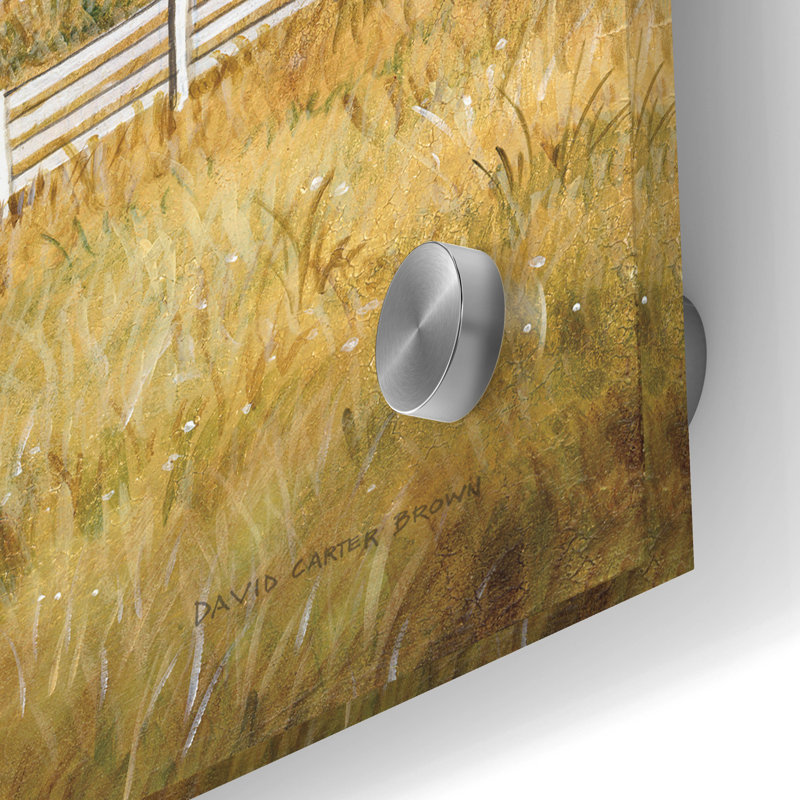 Art mural en verre Red Barrel Studio «Old Red Barn» par David Carter Brown, H 16 po x l 24 po x P 0,2 po