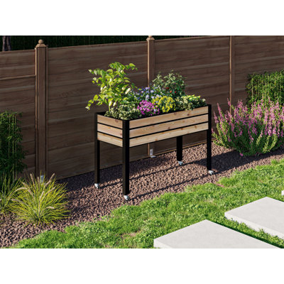 Pot à fleurs en cèdre auto-arrosant 21 po x 47 po x H 32 po (manchon)