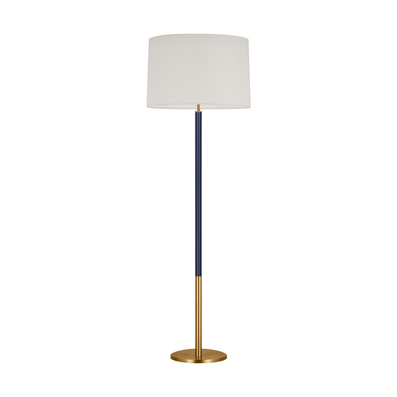 Lampe sur pied 62 po Emilia, Laiton bruni marine