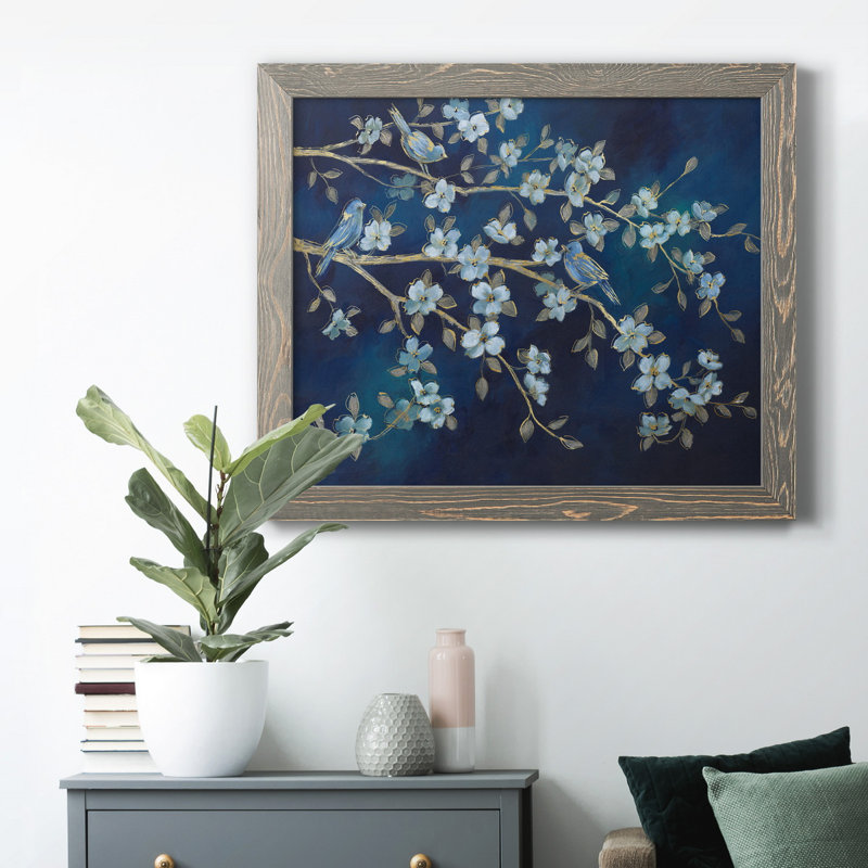 Bluebird conférence - peinture sur toile encadrée, H 24 po x l 18 po x P 1,5 po, Gris