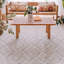 Motif géométrique touffeté à la main Danery Tapis ivoire-331705019