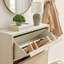 Erka Sleek Modern Metal Hallway Shoe Storage Cabinet With 3 Compartments - Bold Minimalist Style -1355749975
