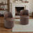 Upholstered Modern Brown Faux Leather Side Dining Chair (Set of 2)-1190760223