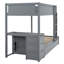 Lit superposé gris moderne avec lit gigogne simple, bureau et rangement pour les chambres à coucher Lit gigogne - offre une option de chambre à coucher élégante et pratique avec un espace limité