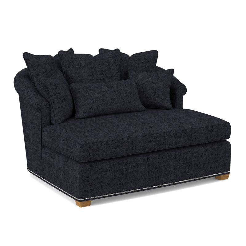 Méridienne Josephine, Ambre, 100% polyester bleu marine de Venise