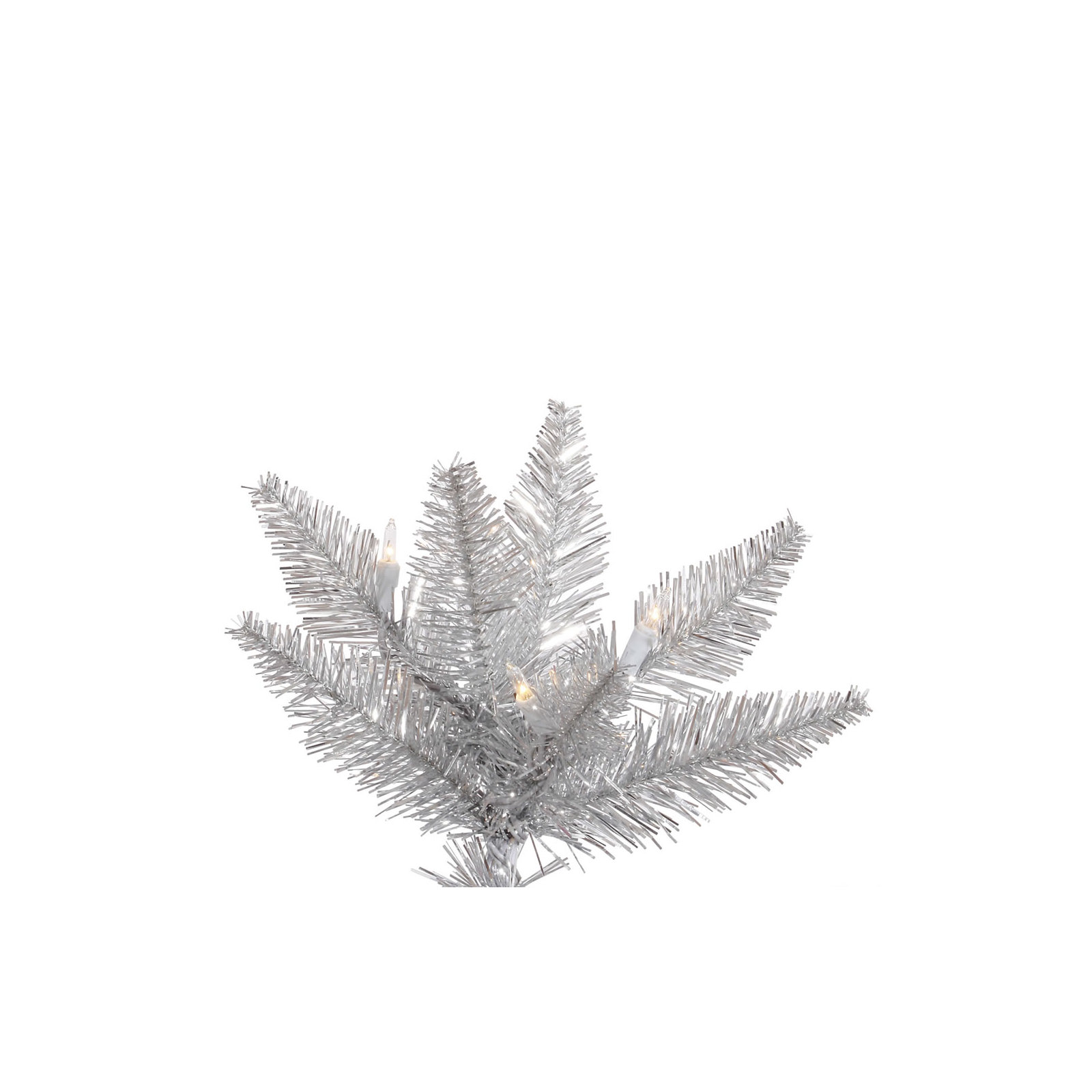 Silver Tinsel Fir Artificial Christmas Tree, 7.5' H