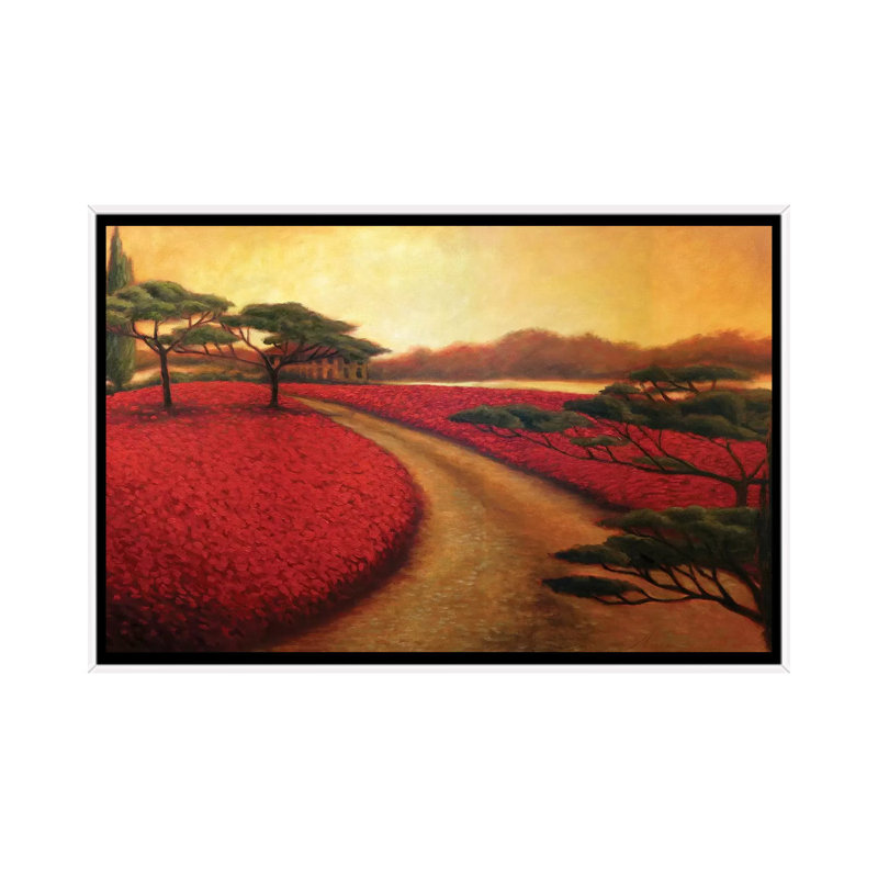 Tuscan Path II by Malenda Trick - Painting on Canvas, 101.6 cm H x 66.04 cm W, White Framed