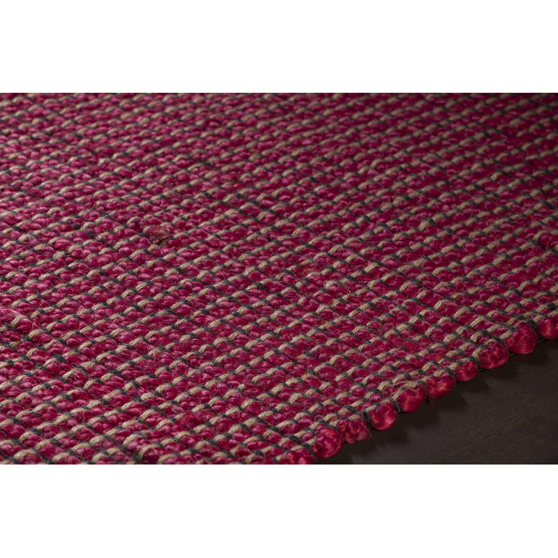 Zola Hand Loomed Modern Area Rug in Red/Charcoal, Runner 2'6" x 7'6"