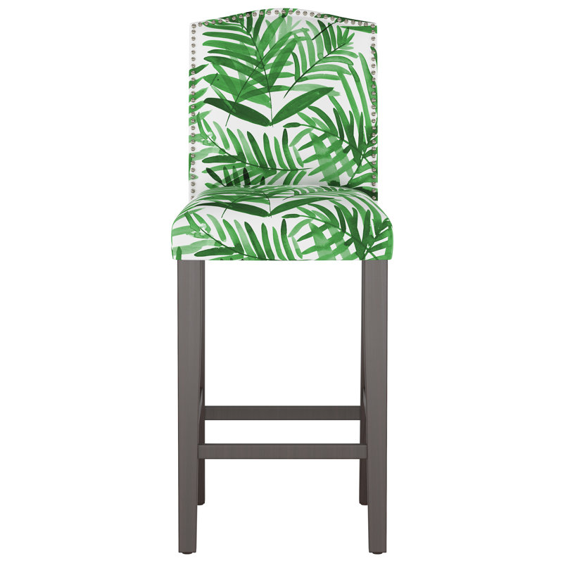 Tabouret de bar et de comptoir Delbreco, Tabouret de bar (siège d'une hauteur de 31 po), Vigne multicolore Avery, Bois noir
