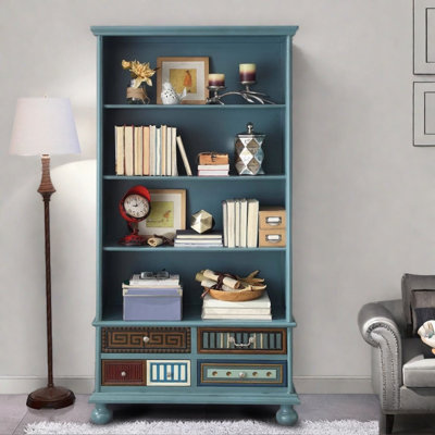 Simple retro art style bookcase