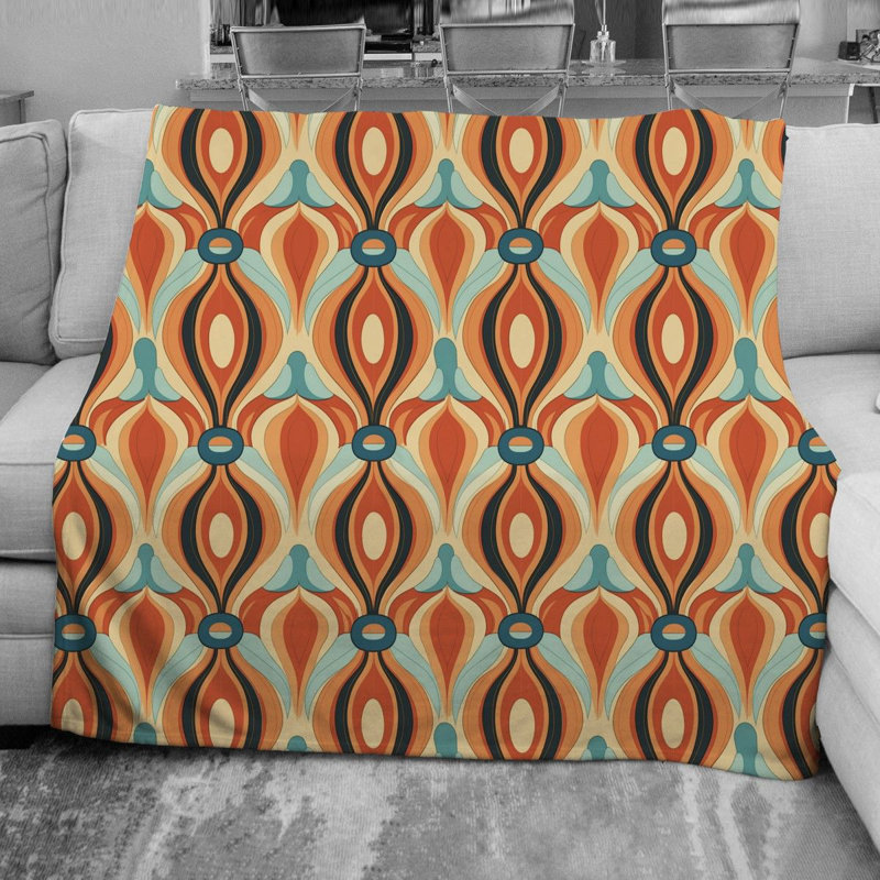 Optical Retro Fleece Blanket, Throw