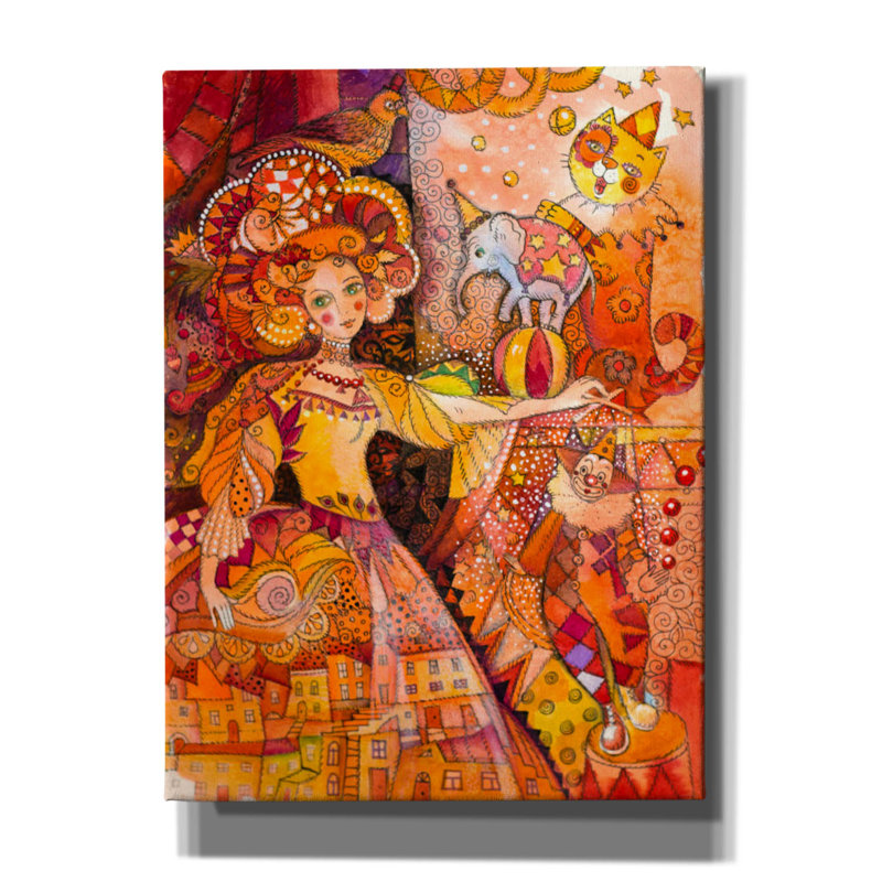 «Circus 1» par Oxana Zaika, art mural sur toile, H 54 po x l 40 po x P 1,5 po