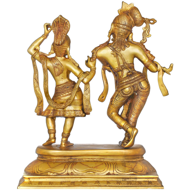 17 po Tribhang Murari Krishna ressemble à Radha Dances | Statue en laiton fabriquée à la main 