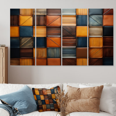«Colorful Colorful Colors Tiles VI - Boho Mosaic», art mural 4 pièces pour le salon
