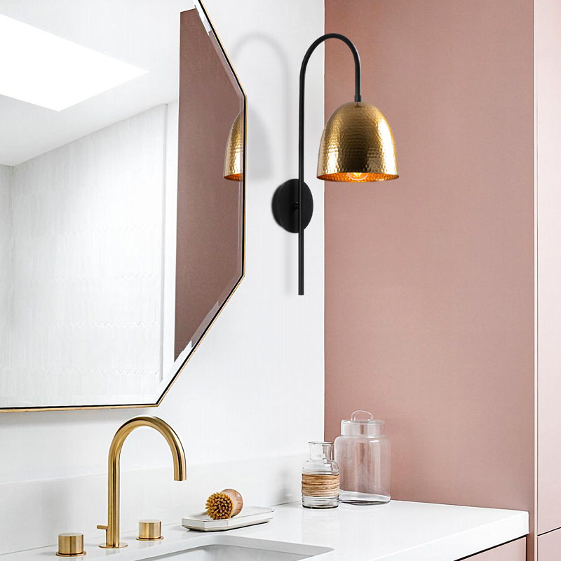 Lampe murale de style scandinave, noir et rétro, 22 po x 9,4 po | Corps en métal durable, douille E27 (40 W maximum) | Design élégant, idéal pour le salon ou la chambre à coucher, certifié IP20, parfait pour les décors modernes