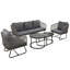 Beige Garden Furniture Set 5 Piece With Glass Table-2015842937