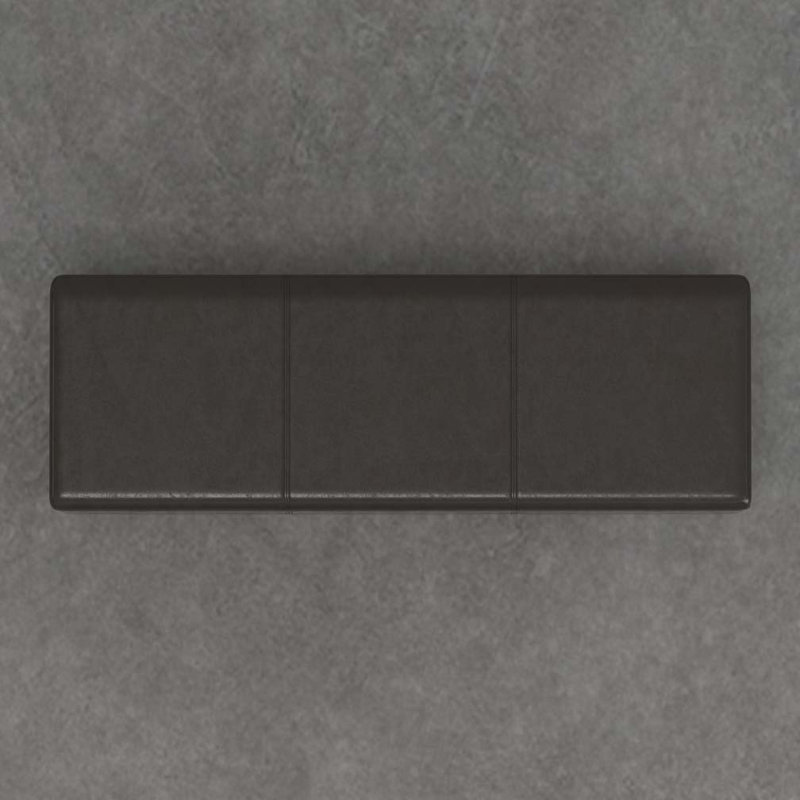 PU Upholstered Storage Ottoman Bench, Dark Brown