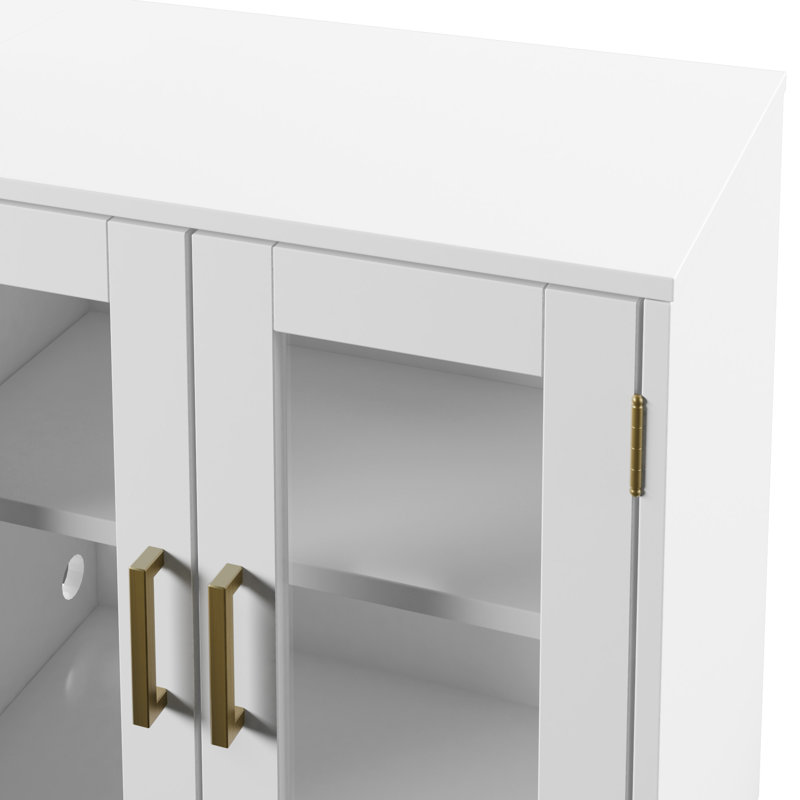 Kropf TV Stand with Fireplace Included, White