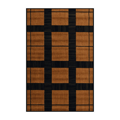 Tapis damier noir lavable à la machine