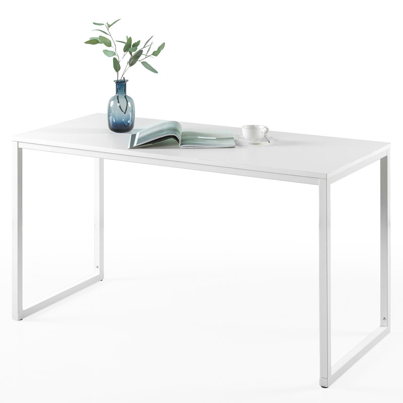 Santrell Steel Writing Desk, 29" H x 47" W x 24" D, White/White