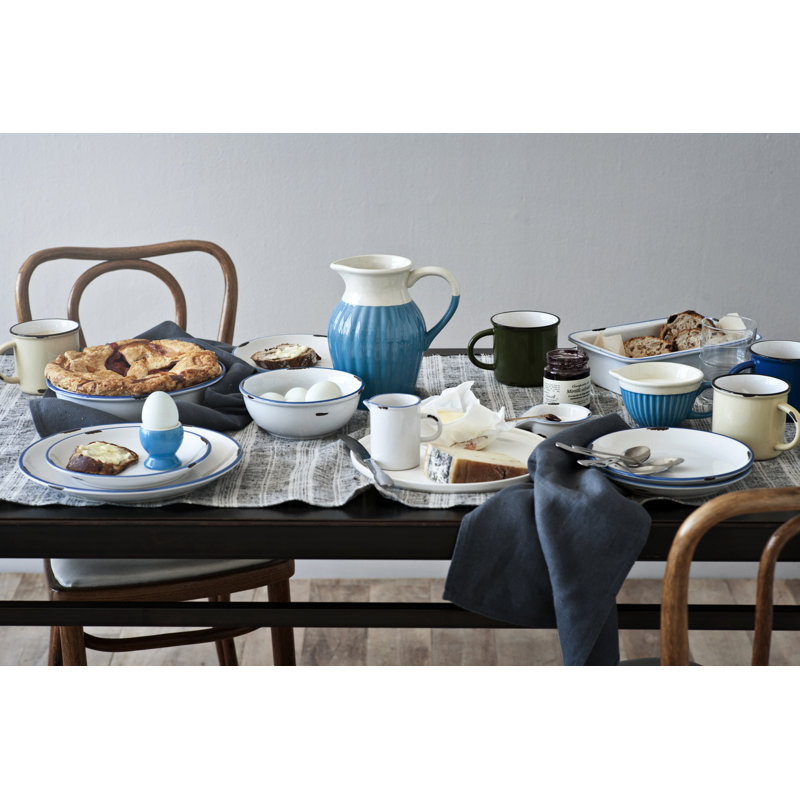 Tinware Dinner Plate, White