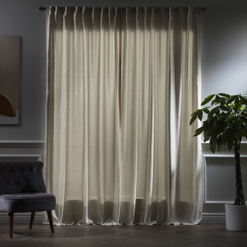 Decorative Room Darkening Curtain Panels, Cream, 52" W x 63" L