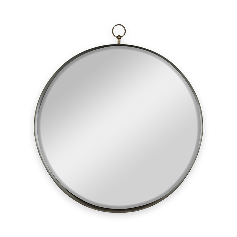 Miroir rond doré, miroir circulaire avec cadre en fer pour le couloir du meuble-lavabo de la chambre à coucher du salon