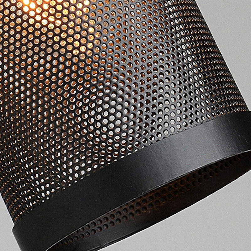Grand lustre campagnard à 4 lumières avec abat-jour pour salle à manger