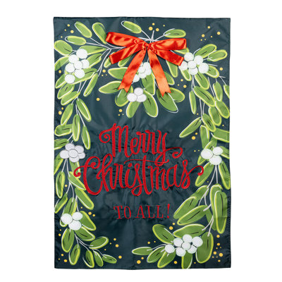 Drapeau de maison Merry Christmas Mistletoe