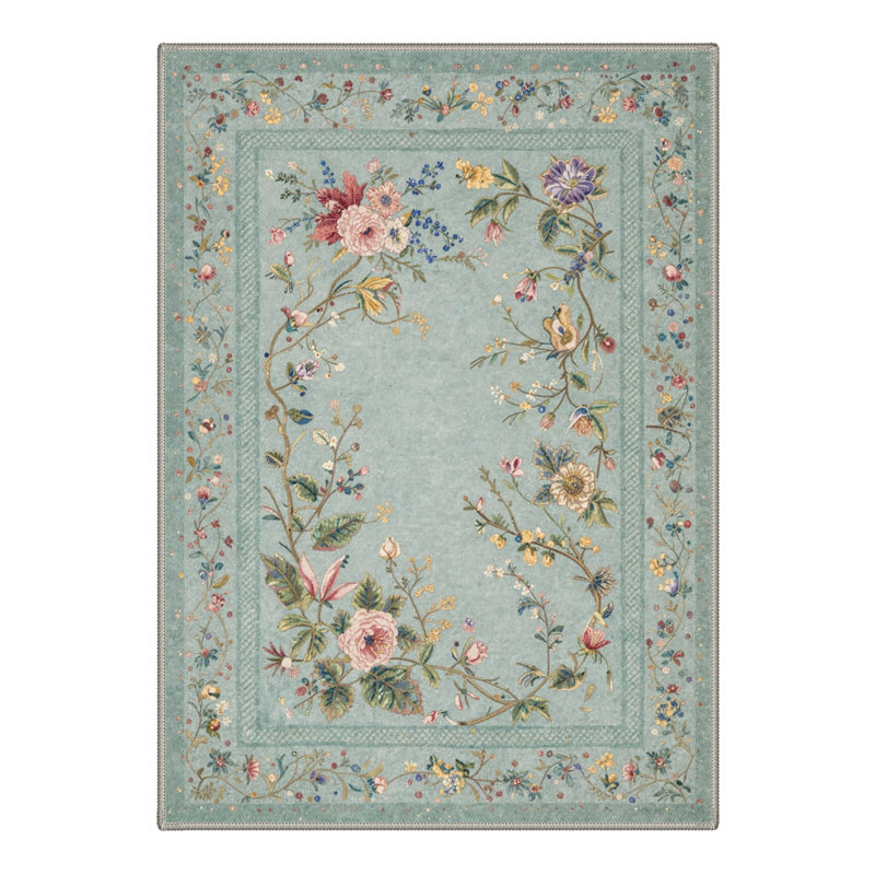 Tapis vert lavable à la machine avec envers antidérapant Abbey, Rectangulaire 8 pi x 10 pi