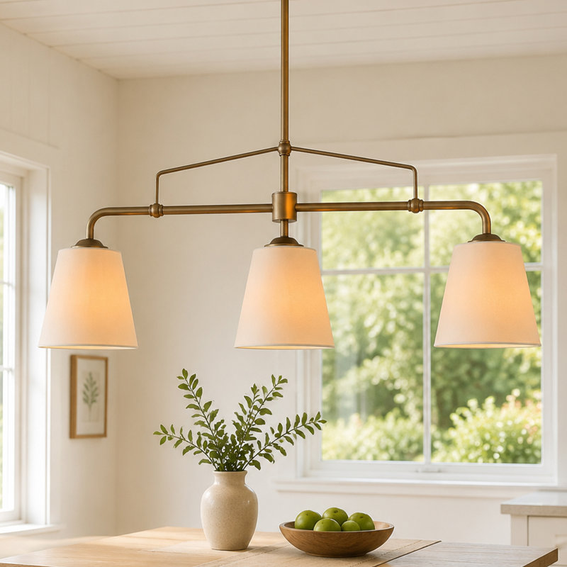 Lustre linéaire pour îlot de cuisine à 3 lumières Lidia