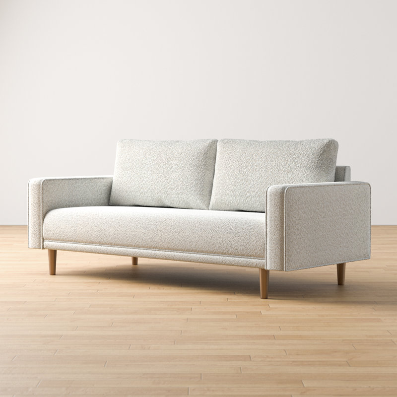 Celal Upholstered Loveseat, White, 35"H x 83.5"W x 34.5"D
