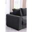 3 chaises modulaires en velours côtelé avec assise spacieuse et rembourrage en mousse 3 pièces de couleur gris foncé rembourré pour plus de confort et 6 chaises avec pieds en plastique noir stable-662758813-662758802