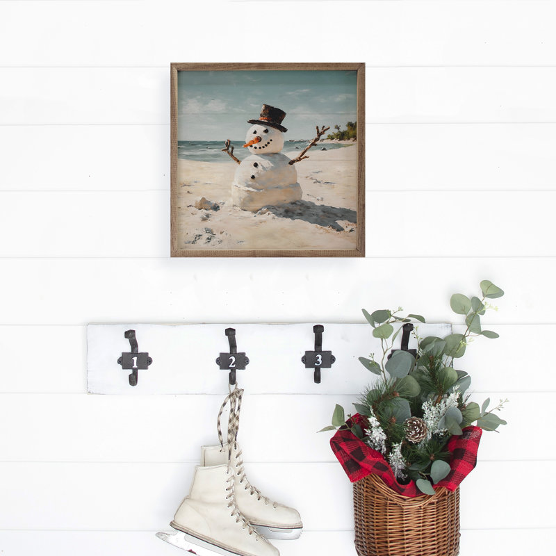" Beach Snowman ", 8" H x 8" W