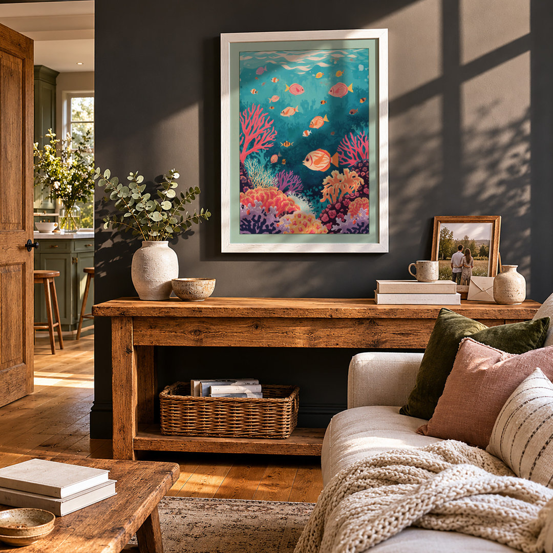 Coral Reef Awakening Tropical - Framed Print