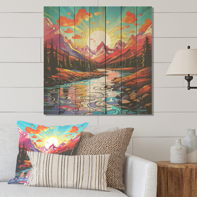Coucher de soleil coloré sur l'horizon IV - fruits sur bois