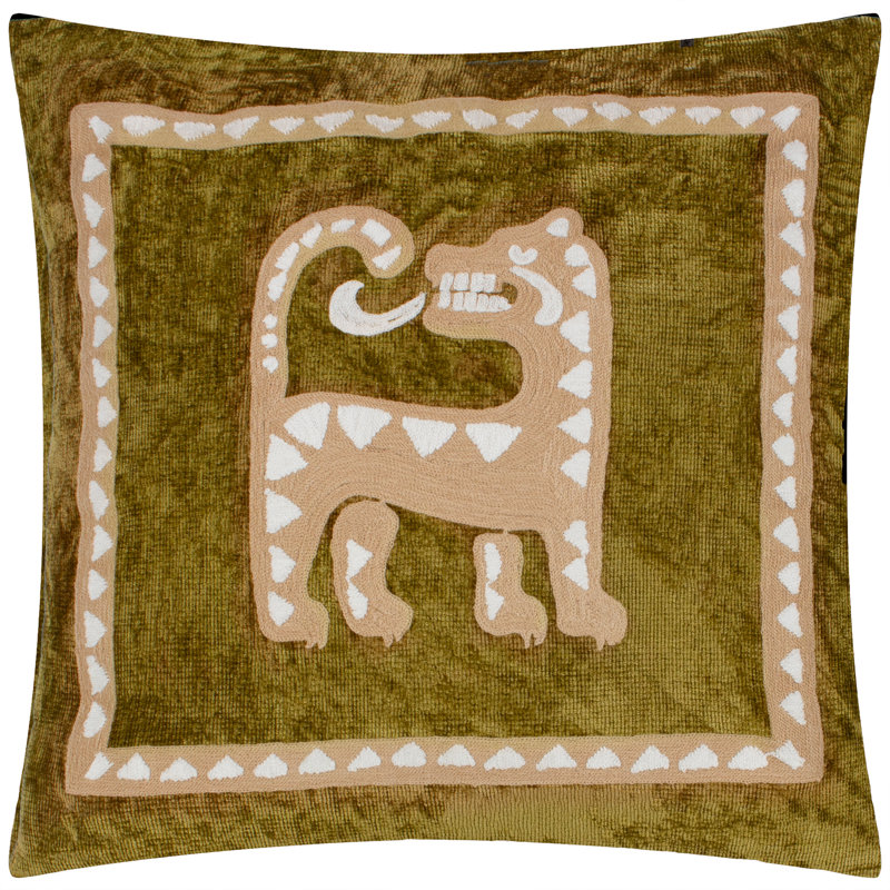 Detwiler Abstract Green Square Throw Cushion