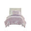 Housse de couette en microfibre à motif floral 2 pièces pour lit simple / simple TG, 2 taies décoratives, lavable à la machine, rose doux, fermeture à boutons, attaches intérieures, rose